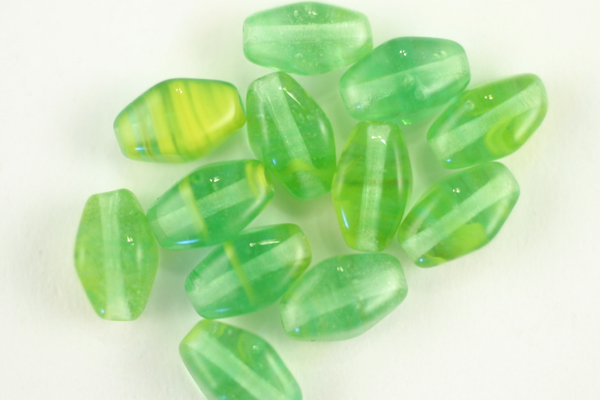 12pc 8x6mm HURRICANE GLASS PERIDOT OPAQUE YELLOW BICONE CZECH GLASS BEADS CZ115-10